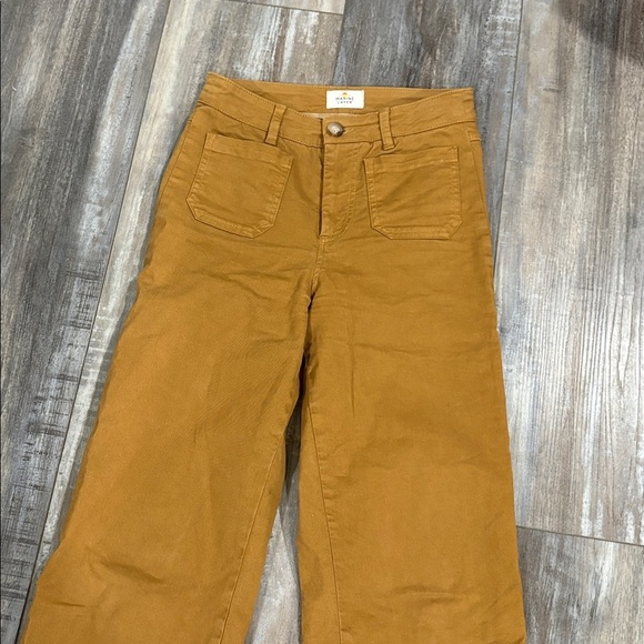 Marine Layer Bridget Wide Leg Pant in Mustard Yellow size 2 - Picture 3 of 6
